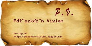 Pászkán Vivien névjegykártya